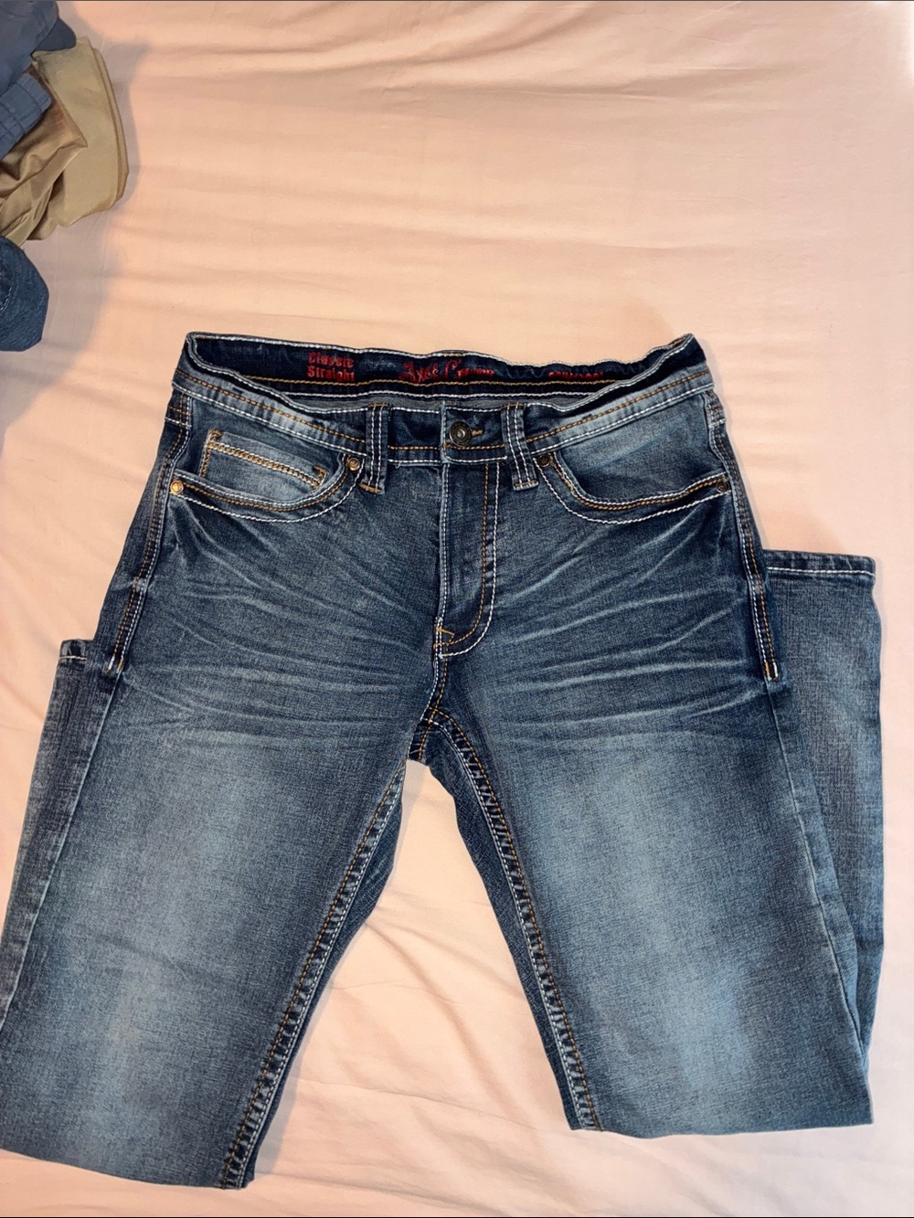 Men's y2k Vintage Blue Washed Denim Jeans
